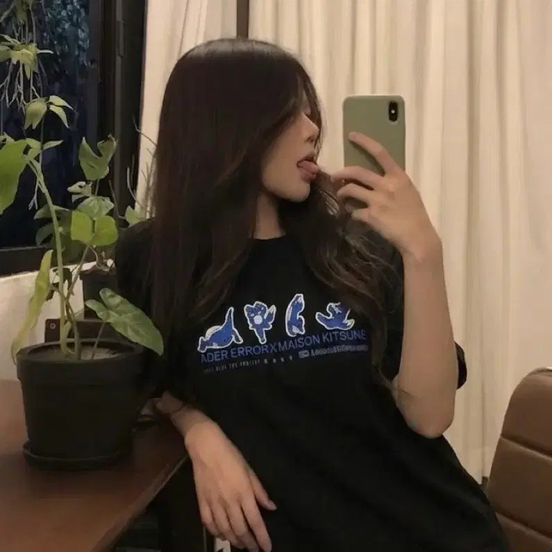 [BUNJANG] Ader Error Maison Kitsuné Collaboration T-Shirt / 아더에러 메종키츠네