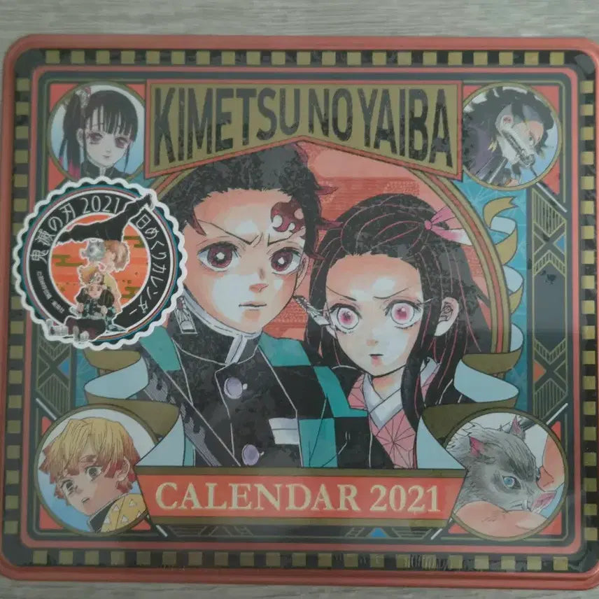 [BUNJANG] Demon Slayer 2021 Daily Calendar Special Tin Case Set / 귀멸의 칼날 2021년 일력 특제 틴케이스 포함