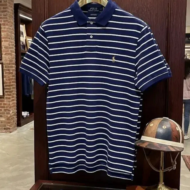 [BUNJANG] Polo Ralph Lauren Striped Rugby Polo Shirt L Size / 폴로 스트라이프 럭비 카라티