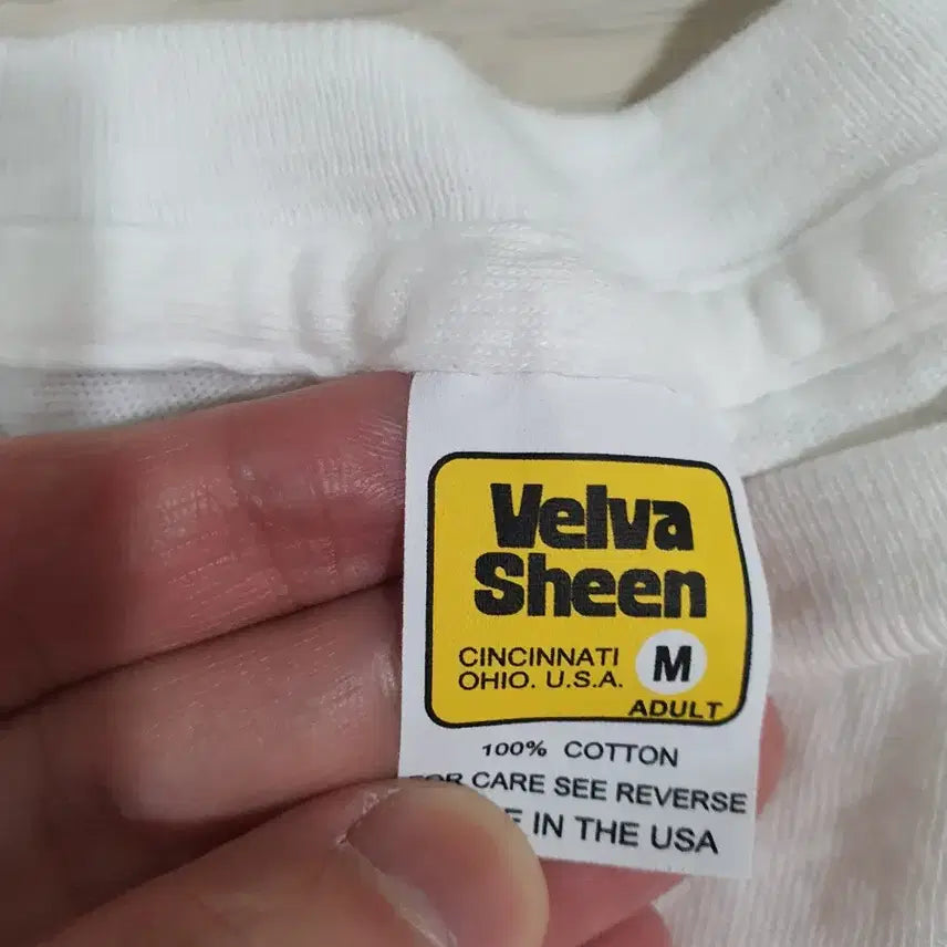 [BUNJANG] Velva Sheen Yellow Label Short Sleeve T-Shirt / 벨바쉰 velva sheen 옐로우 라벨 반팔