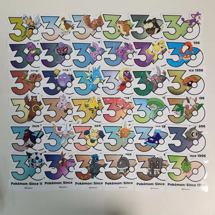 [BUNJANG] Pokemon 30th Anniversary Stickers / 포켓몬 30주년 스티커 1500