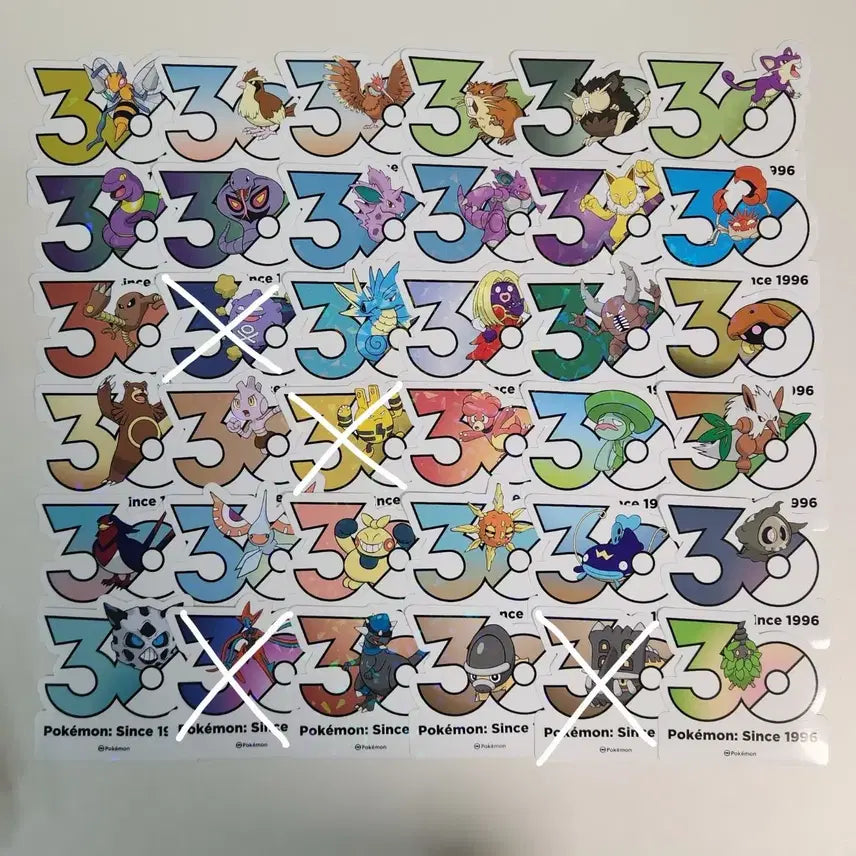 [BUNJANG] Pokemon 30th Anniversary Stickers / 포켓몬 30주년 스티커 1200