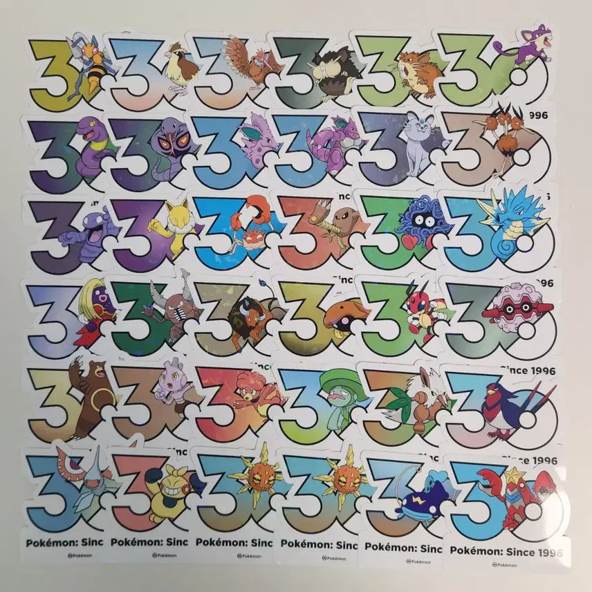 [BUNJANG] Pokemon 30th Anniversary Stickers / 포켓몬 30주년 스티커 1200