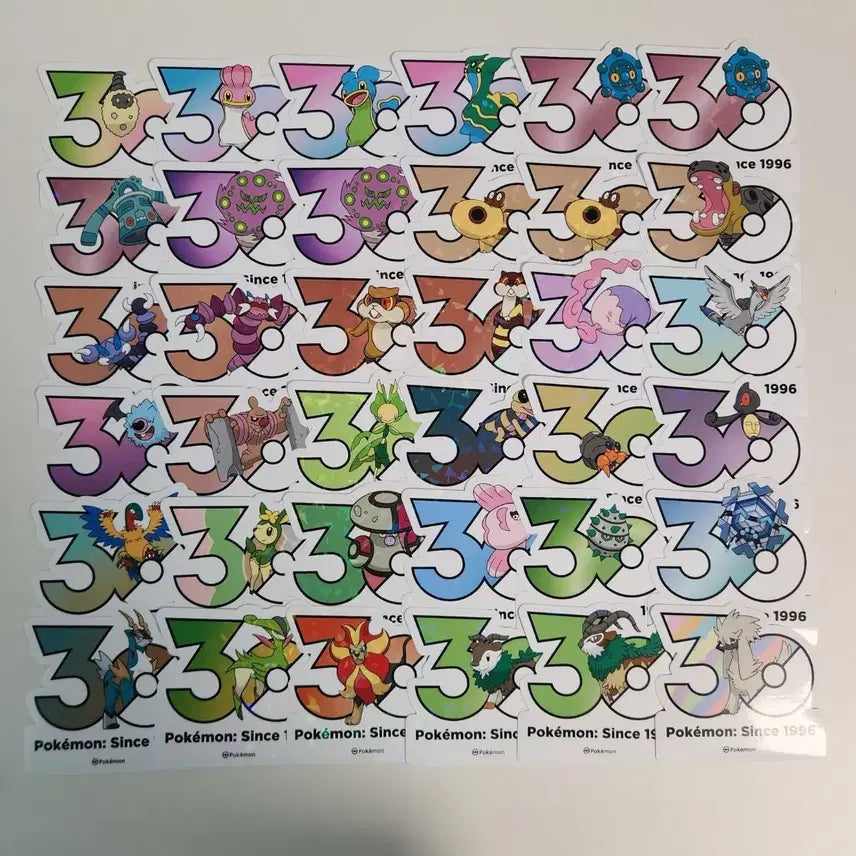 [BUNJANG] Pokemon 30th Anniversary Stickers / 포켓몬 30주년 스티커 1500