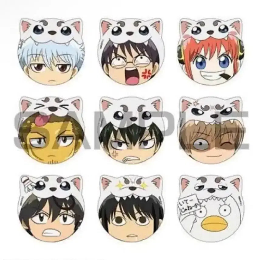 [BUNJANG] Gintama Kemomimi Can Badge Full Set / 은혼 케모미미 캔뱃지 풀세트
