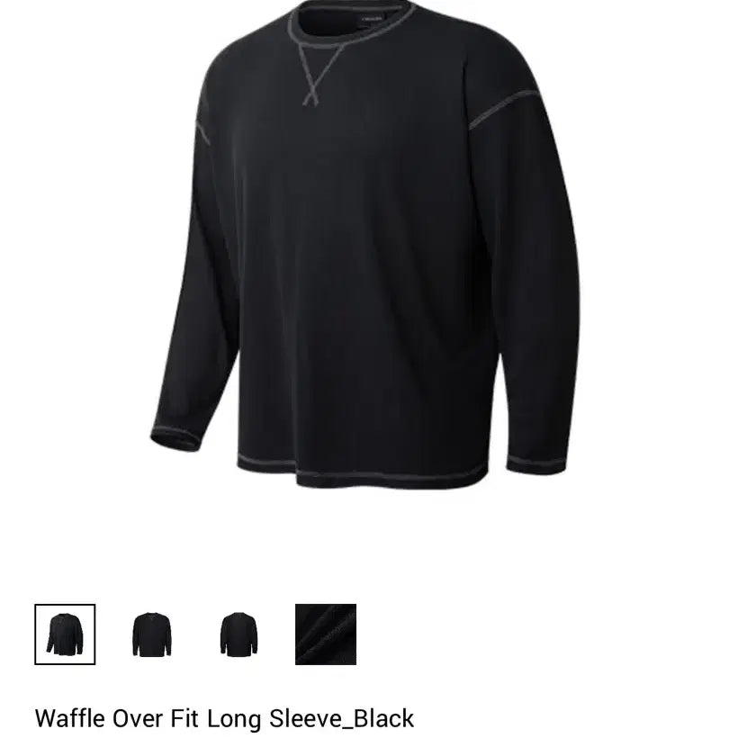 [BUNJANG] Chillsa Black Long Sleeve Waffle Oversized Fit T-Shirt Size 2 / chillsa 블랙 긴팔 2사이즈 칠사