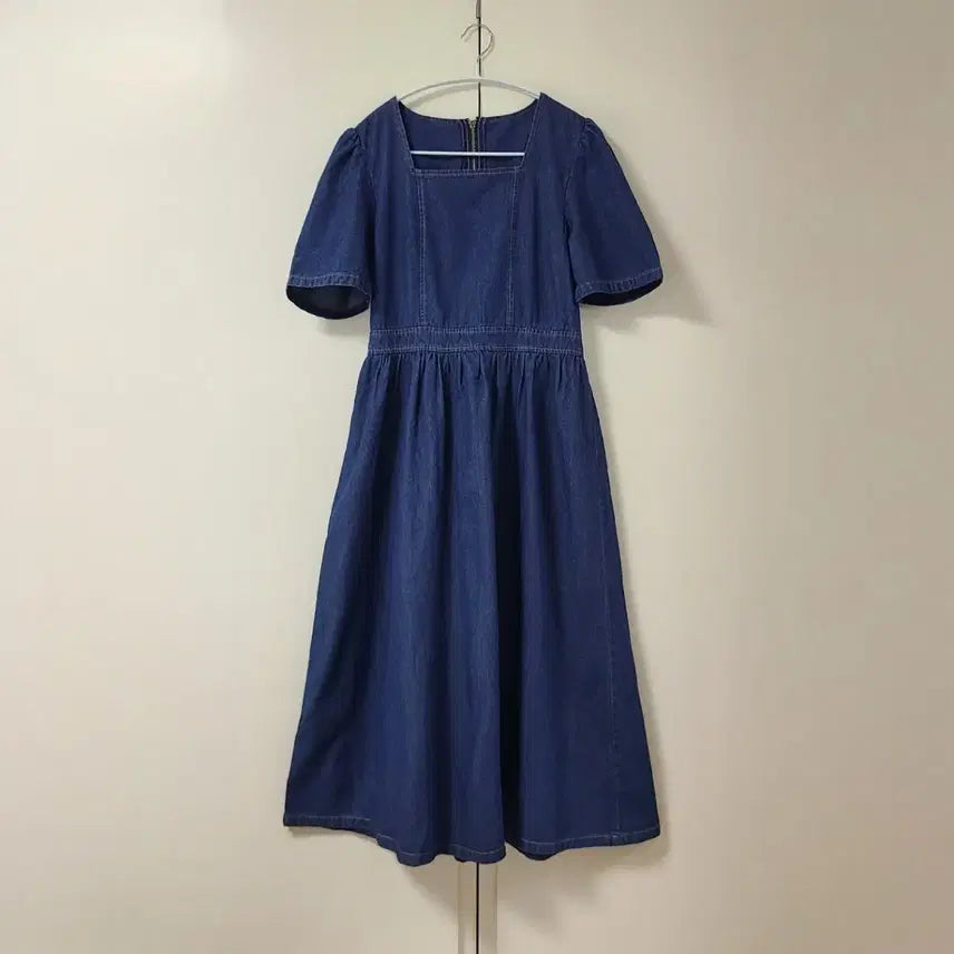 [BUNJANG] Square Neck Denim Dress (New) / 스퀘어넥 데님 원피스 S (새것)