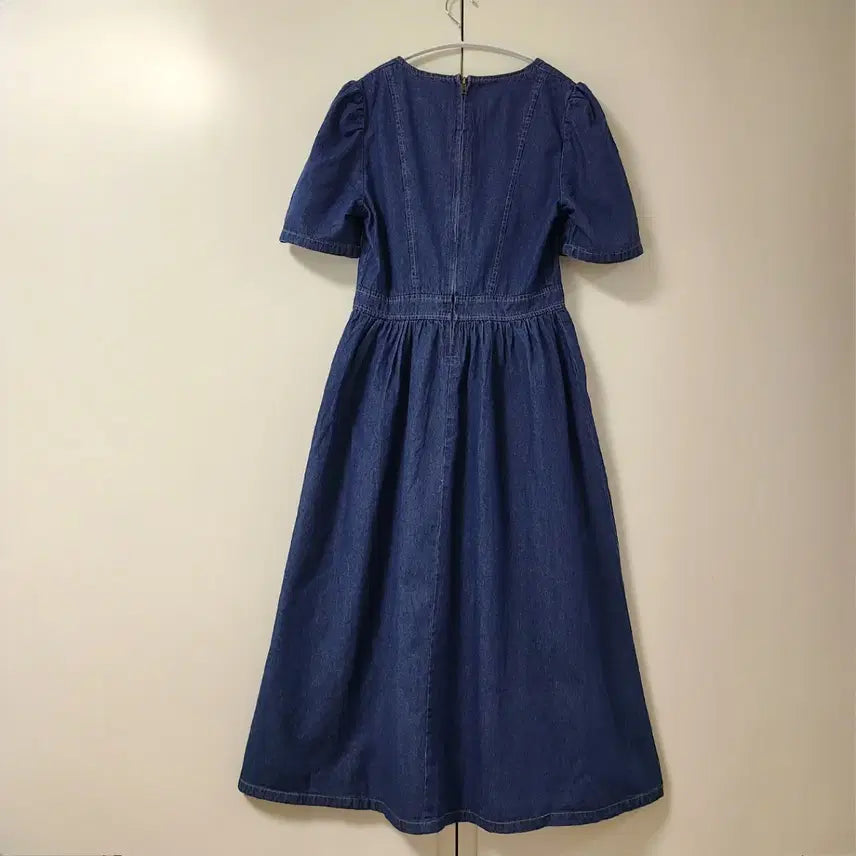 [BUNJANG] Square Neck Denim Dress (New) / 스퀘어넥 데님 원피스 S (새것)