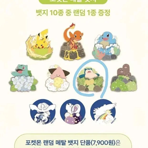 [BUNJANG] Snorlax Pokemon Badge Set / 이삭토스트 포켓몬 잠만보 뱃지 2개