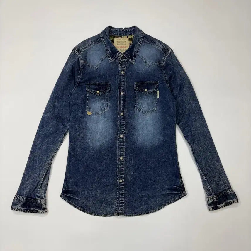 [BUNJANG] Buckaroo Vintage Washed Denim Western Shirt / Buckaroo 버커루 빈티지 워싱 데님 웨스턴 셔츠