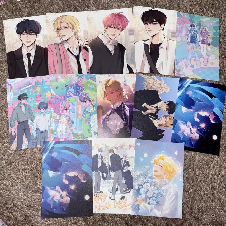 [BUNJANG] PLAVE Yeong-o &amp; WooChu-jin Unofficial Fan Art Postcard Bundle Set / 플레이브 영오님 우츄진님 외 비공식 비공굿 엽서 13장 일괄