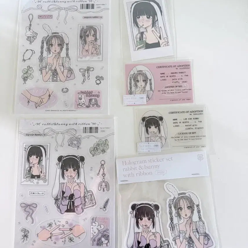 [BUNJANG] SANA DA Artist Sticker Set + Piece Stickers / 사나다 작가님 스티커 +조각스티커 카드 세트판매