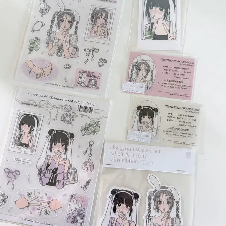 [BUNJANG] SANA DA Artist Sticker Set + Piece Stickers / 사나다 작가님 스티커 +조각스티커 카드 세트판매