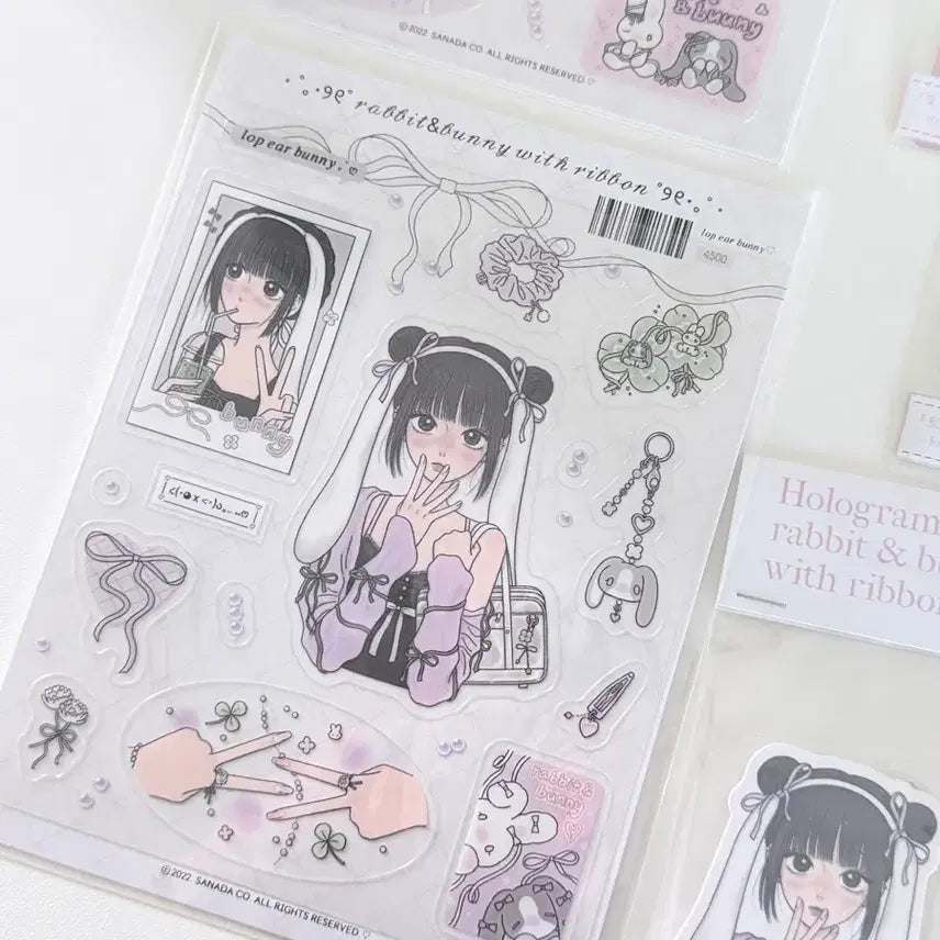 [BUNJANG] SANA DA Artist Sticker Set + Piece Stickers / 사나다 작가님 스티커 +조각스티커 카드 세트판매