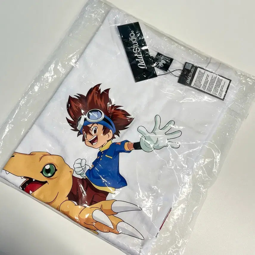 [BUNJANG] Odd Studio Agumon T-Shirt Size M / 디지몬어드벤처 오드스튜디오 태일 아구몬 반팔
