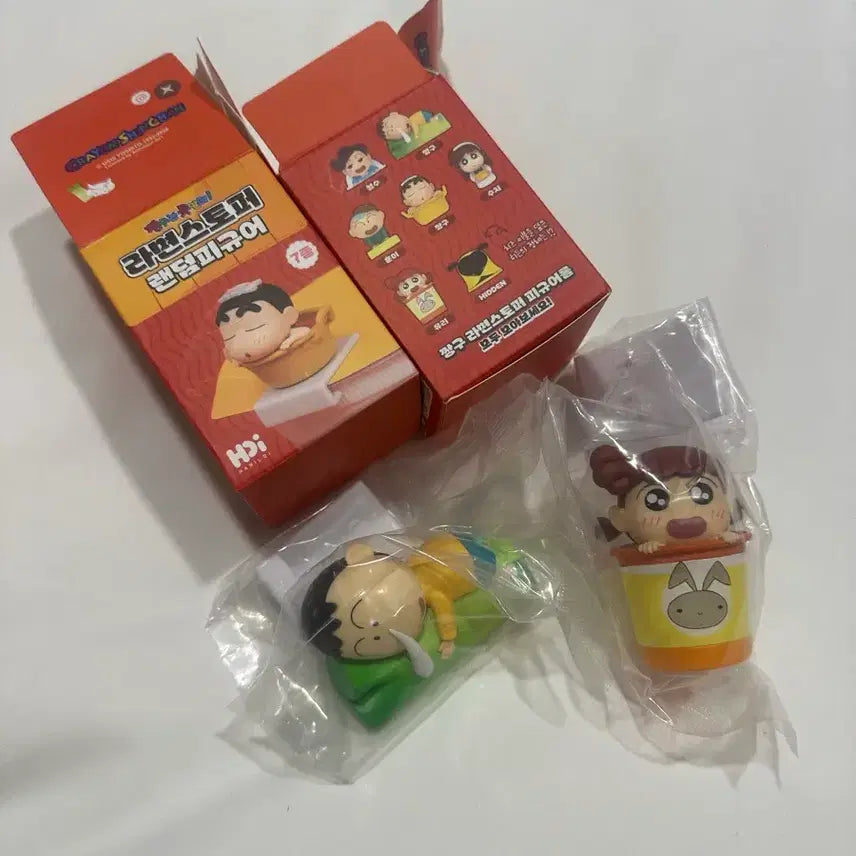 [BUNJANG] Crayon Shin-chan Ramyeon Stopper Misae &amp; Yuli Figure Bundle Set / 짱구 라면스토퍼 맹구 유리 피규어 일괄