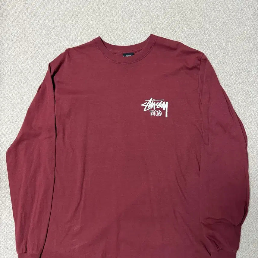[BUNJANG] Stussy Tokyo World Tour Long Sleeve Burgundy / 스투시(Stussy) 도쿄 월드투어 롱슬리브 버건디