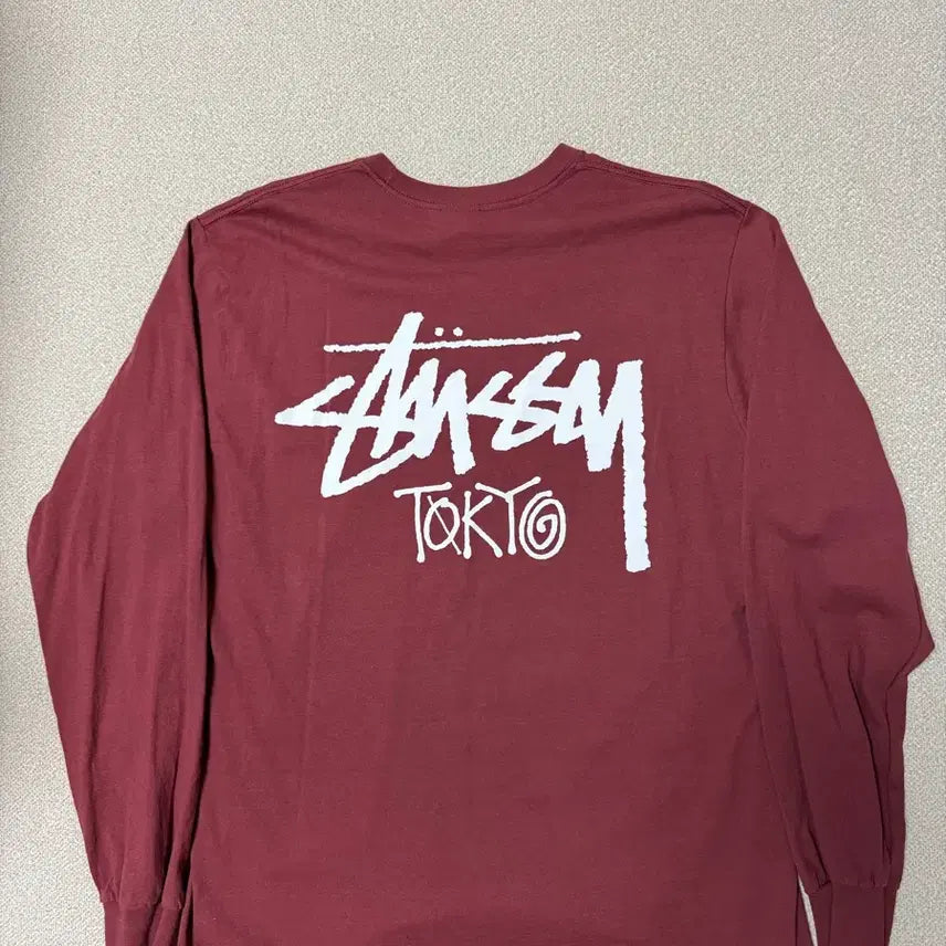[BUNJANG] Stussy Tokyo World Tour Long Sleeve Burgundy / 스투시(Stussy) 도쿄 월드투어 롱슬리브 버건디