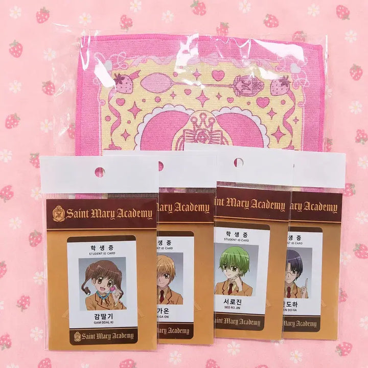 [BUNJANG] Yumeiro Patissiere 4-Piece Student ID Card &amp; Hand Towel Bundle Set / [일괄] 꿈빛파티시엘 꿈파 핸드타월 손수건 학생증 4종