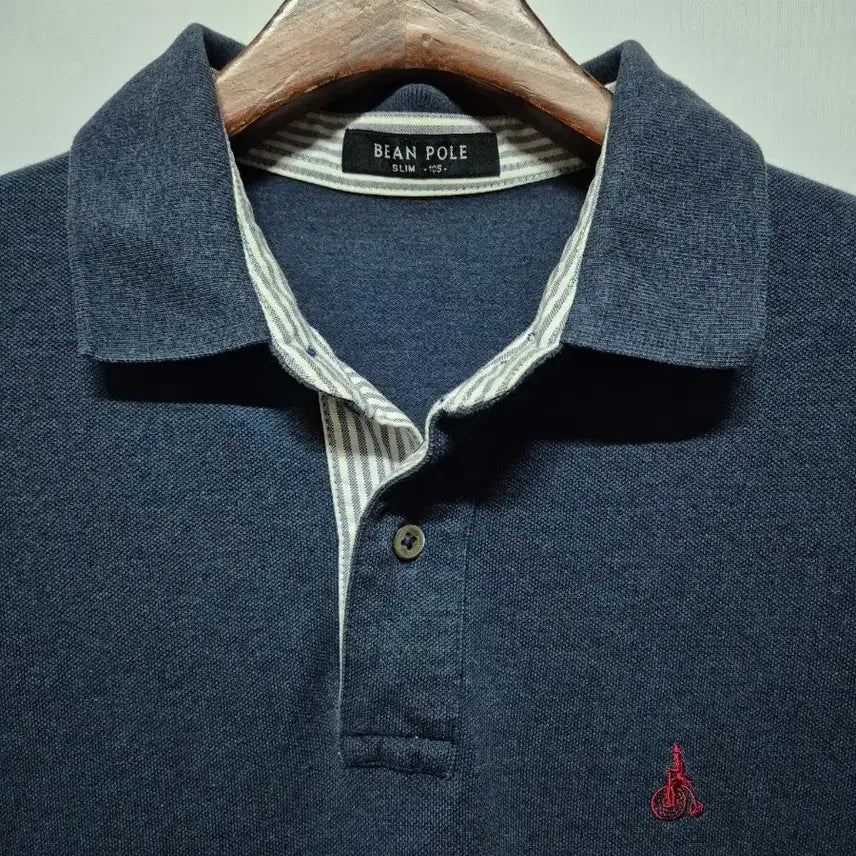 [BUNJANG] Beanpole Navy Collar T-Shirt Slim Fit Size 105 / 빈폴 카라티 네이비 슬림핏105