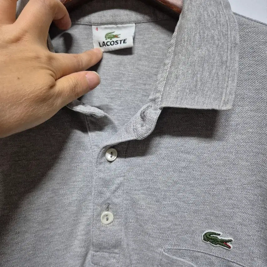 [BUNJANG] Lacoste Polo Shirt Grey Size 95 / 라코스테 폴로셔츠 그레이 95