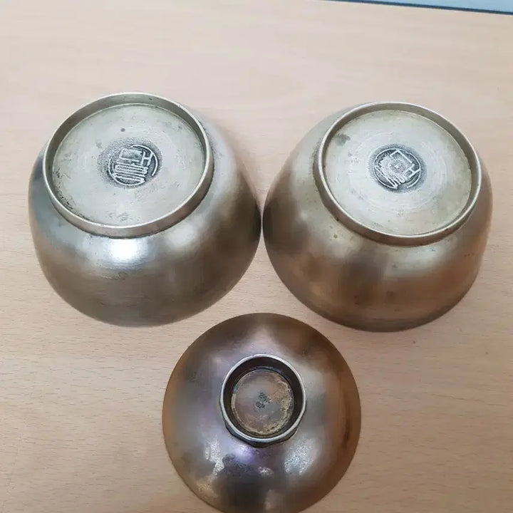 [BUNJANG] Korean Brass Wine Cups Set with Dragon Motif / 유기 놋그릇  술잔 등