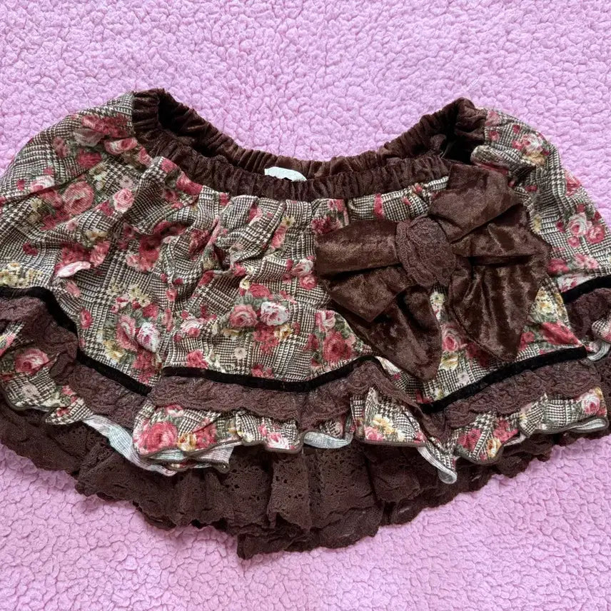 [BUNJANG] Liz Lisa Classic Floral Check Culottes / 리즈리사 고전 대장 스카판 큐롯 히메카지 히메갸루 라떼갸루 플로럴