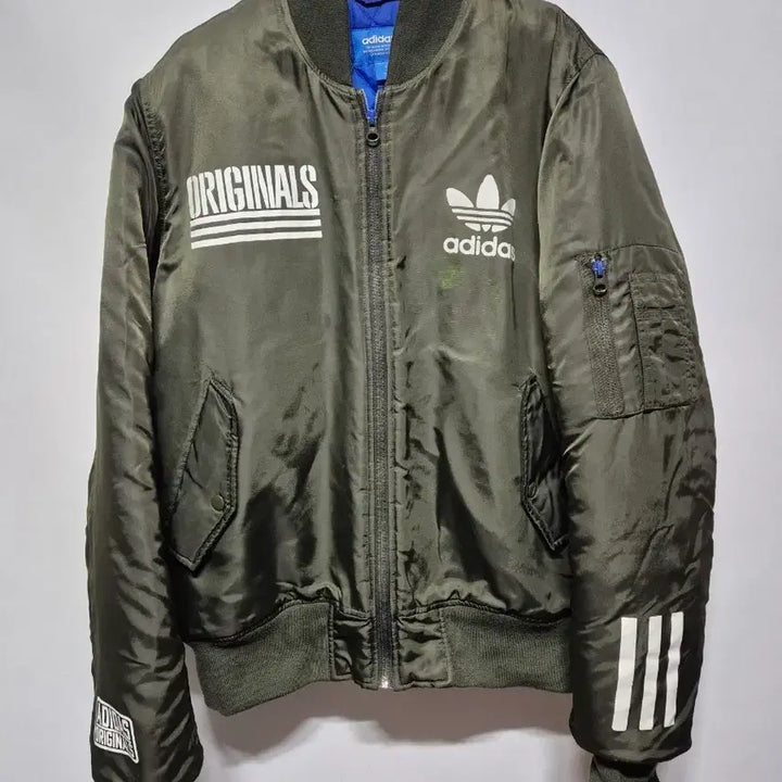 [BUNJANG] Adidas Originals Bomber Jacket Green / 아디다스 오리지널스 봄버 자켓 그린 100