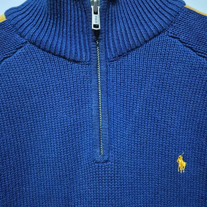 [BUNJANG] Polo Ralph Lauren Navy/Yellow Color-Block Half-Zip Knit / 폴로 랄프로렌 네이비/옐로우 배색 반집업 L
