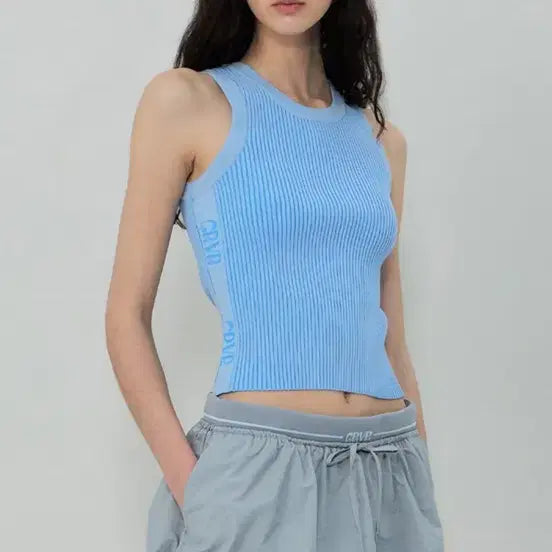 [SOLD OUT] 그로브 REMI RIB SLEEVELESS KNIT 블루