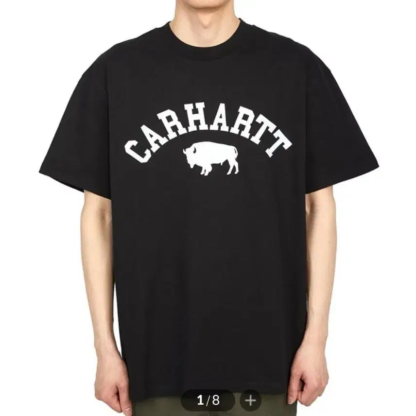 [SOLD OUT] [XXL] 칼하트 wip 락커 버팔로 프린팅 반팔티 블랙
