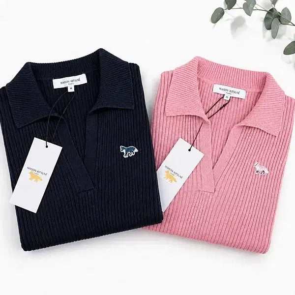 [BUNJANG] Maison Kitsuné Baby Fox Knit Polo Shirt / [정품QR인증]메종키츠네 베이비폭스 니트 카라티