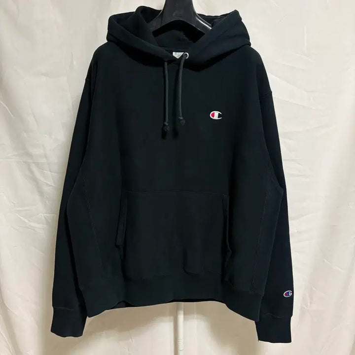 [BUNJANG] Champion Reverse Weave Fleece Logo Hoodie Black L / 챔피온 리버스위브 기모 로고 후드티 / 블랙, L