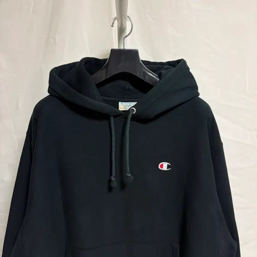 [BUNJANG] Champion Reverse Weave Fleece Logo Hoodie Black L / 챔피온 리버스위브 기모 로고 후드티 / 블랙, L