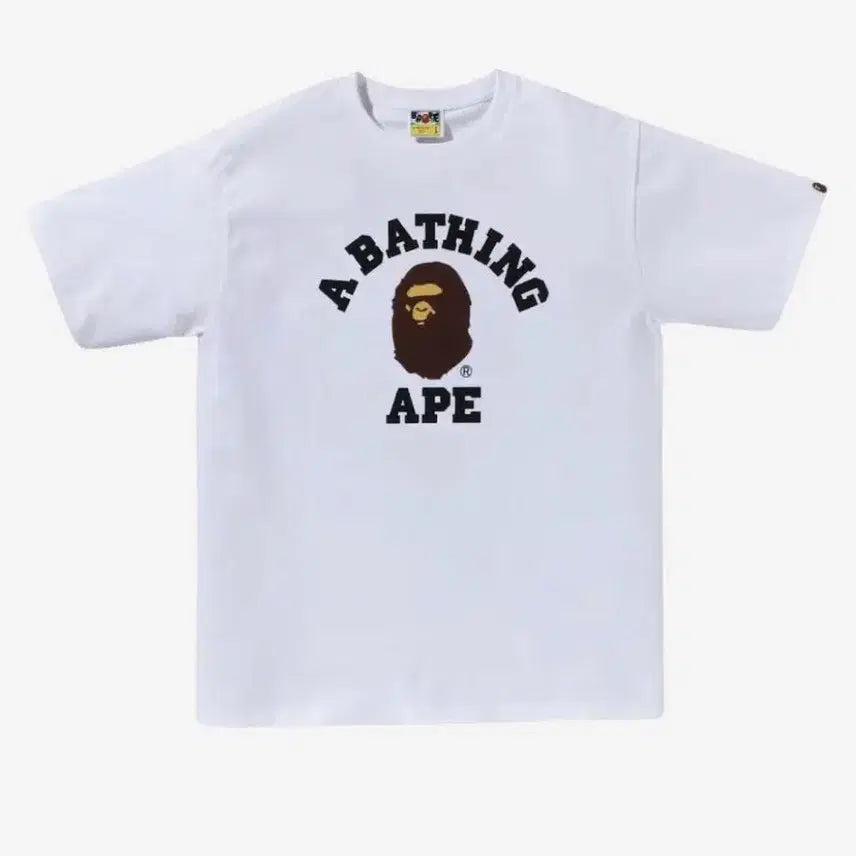 [BUNJANG] BAPE College T-Shirt Black/White Unisex / [새상품/정품] 베이프 컬리지 반팔티/남여공용 블랙/화이트