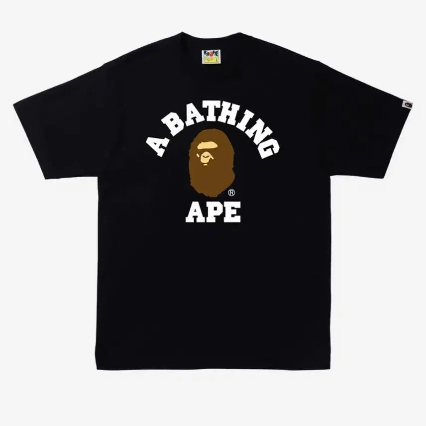 [BUNJANG] BAPE College T-Shirt Black/White Unisex / [새상품/정품] 베이프 컬리지 반팔티/남여공용 블랙/화이트