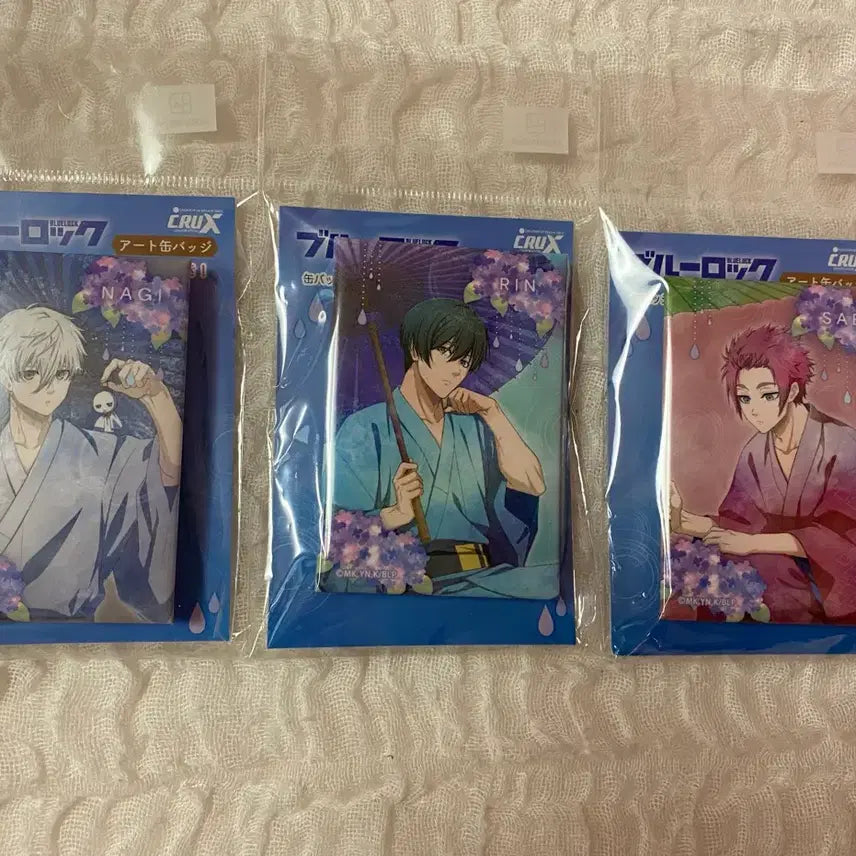 [BUNJANG] Blue Lock Art Can Badge Set (Nagi, Rin, Sae) Bundle / 블루록 아트 캔뱃지 나기/린/사에 일괄