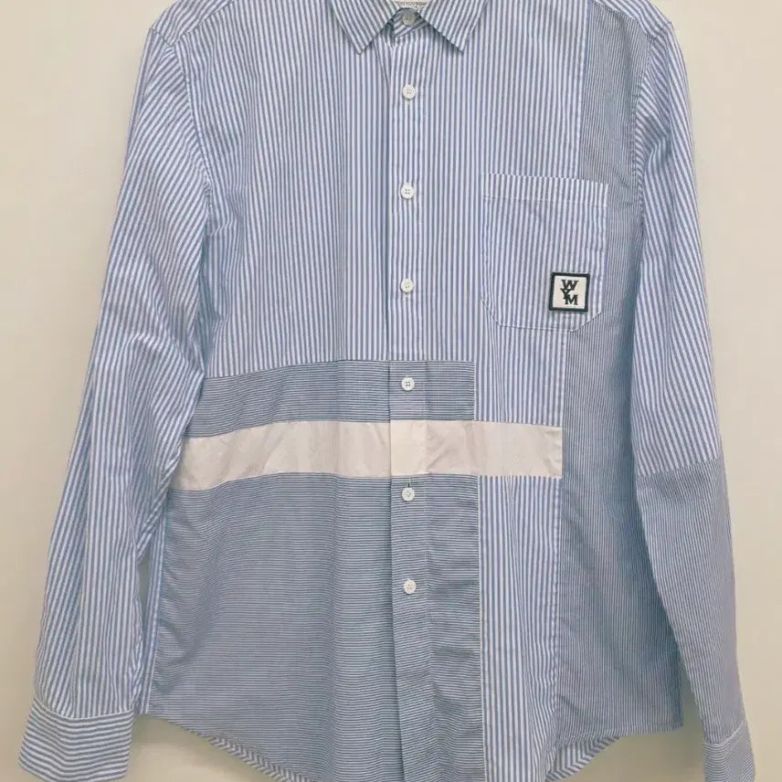 [SOLD OUT] [정품] Wooyoungmi 우영미 남성 가슴포켓 스트라이프 셔츠.  싸