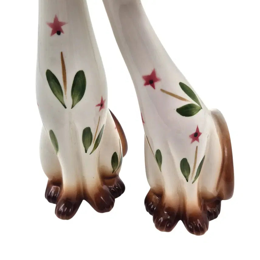 [BUNJANG] 60s Handmade Star Flower Siamese Cat Extra Large Figurine Set / 60s 핸드메이드 별꽃 샴고양이 특대형 피겨린 세트