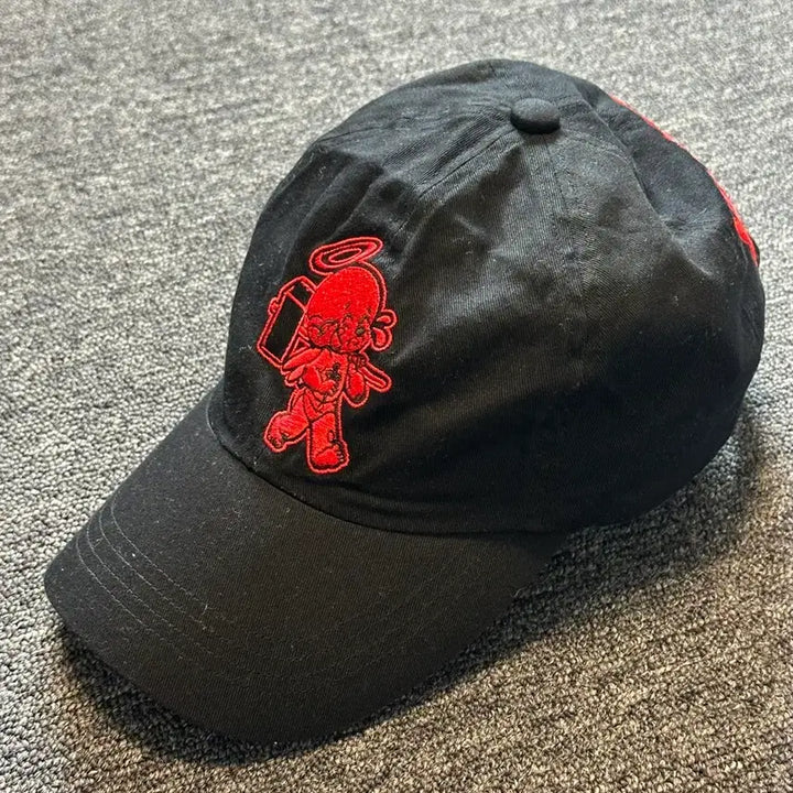 [BUNJANG] Saint Michael x Denim Tears Ball Cap (Black/Red) / 세인트 미카엘 x 데님 티어스 볼캡 검빨