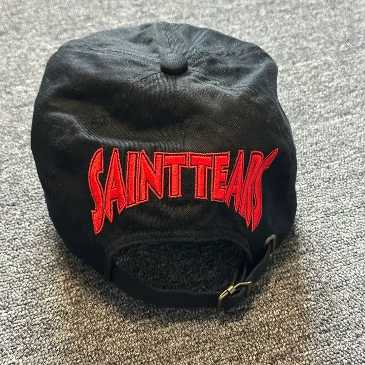 [BUNJANG] Saint Michael x Denim Tears Ball Cap (Black/Red) / 세인트 미카엘 x 데님 티어스 볼캡 검빨