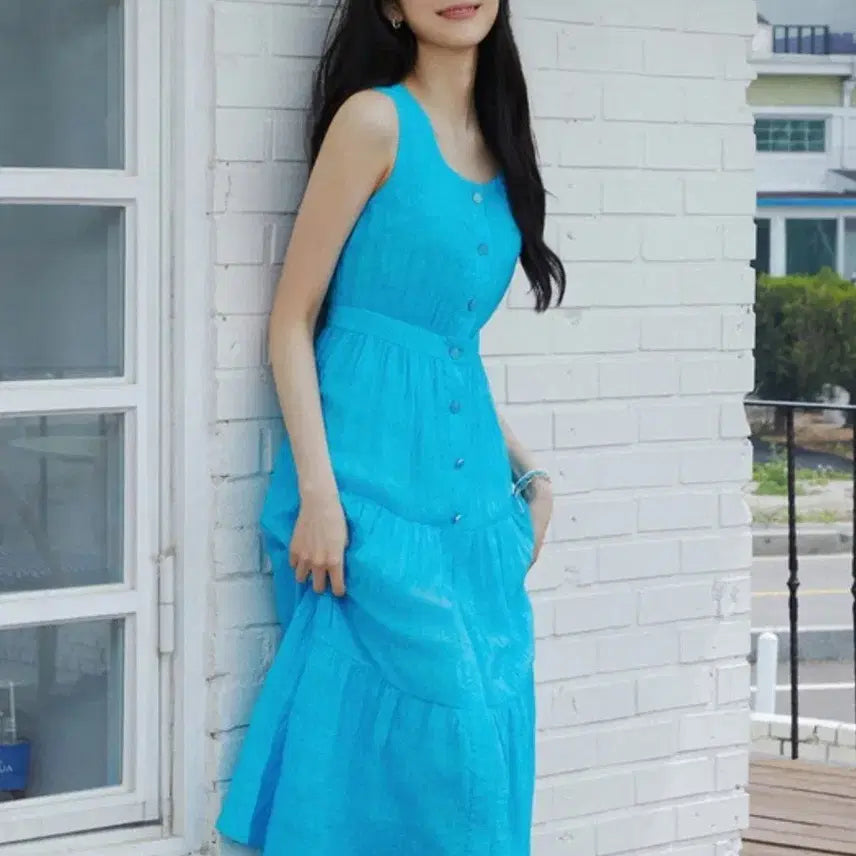 [BUNJANG] Michaa 24SS Seersucker Tiered Long Dress / 24SS  it MICHAA 시어서커 티어드 롱 원피스