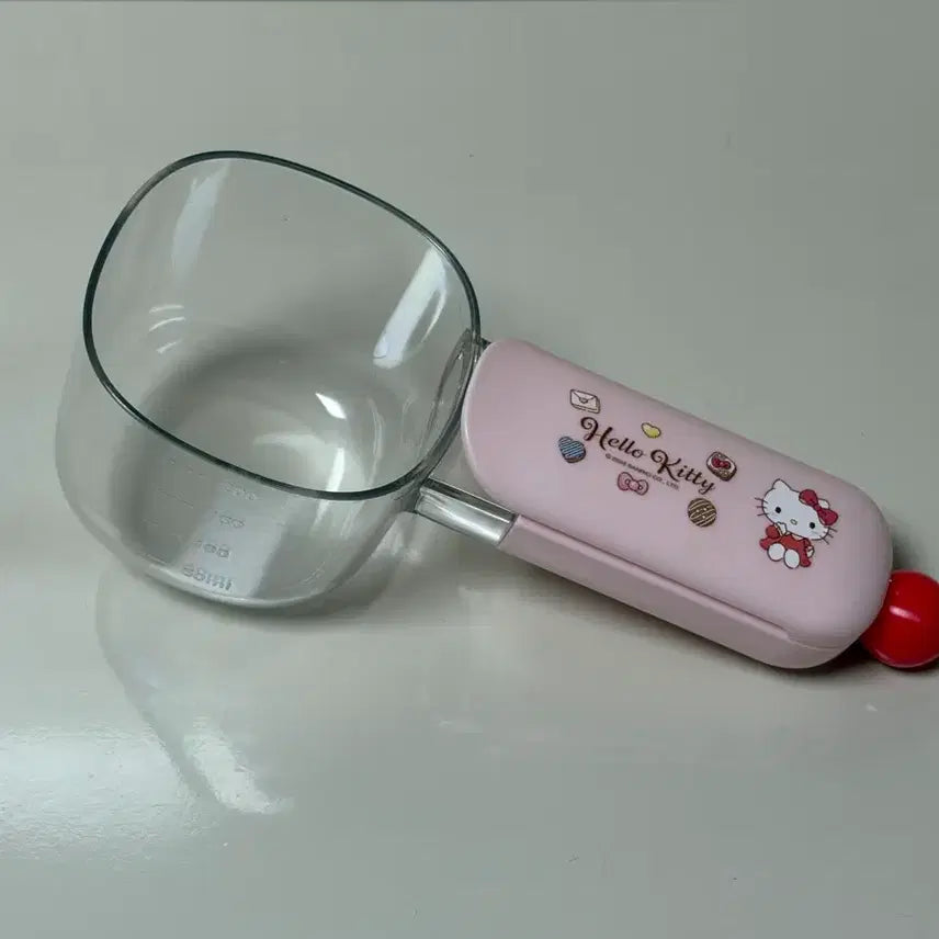 [BUNJANG] Sanrio Authentic Kitty Measuring Spoon Set with Scale / 산리오 정품 키티 계량스푼 쌀 사료 계량컵 눈금 스쿱 주걱