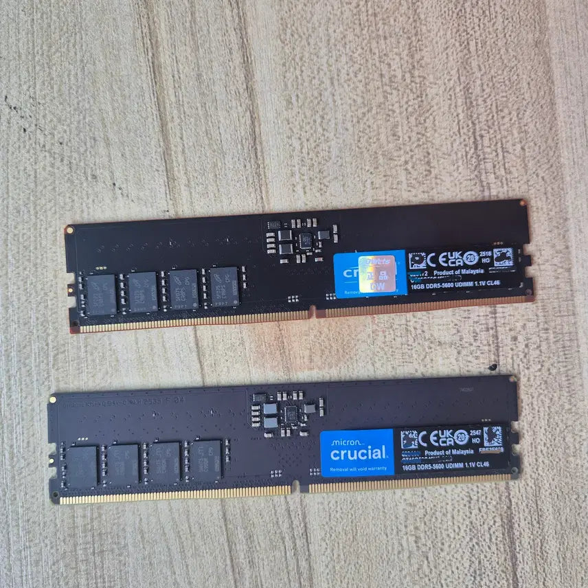 [BUNJANG] Micron Crucial DDR5-5600 16GB RAM (2-Piece Bundle Set) / [미사용급] 마이크론 Crucial DDR5-5600 16GB 2개 일괄