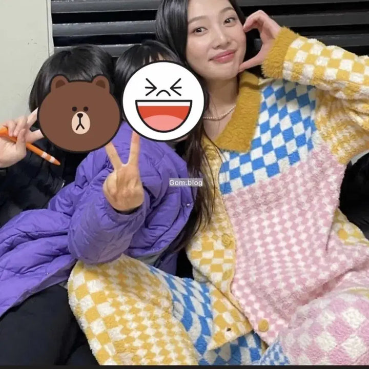 [BUNJANG] Wiggle Wiggle Pastel Patchwork Pajama Set / 위글위글 파스텔 패치워크 파자마세트 제니파자마 조이파자마