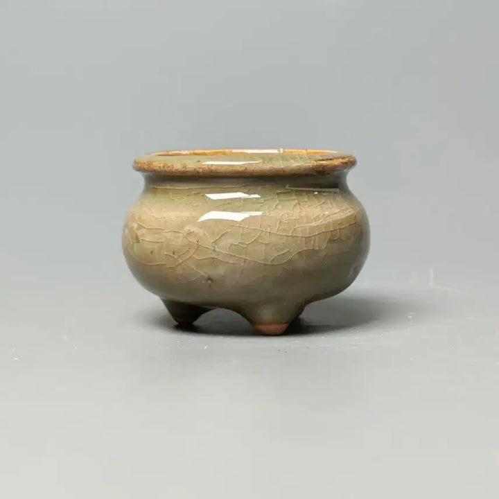 [BUNJANG] Authentic Chinese Celadon Porcelain Tripod Censer, Republic of China, Longquan Ware, Antique Collectible / [진품] 청말 민국 용천요 청자 삼족향로 중국도자기 골동품 수집품