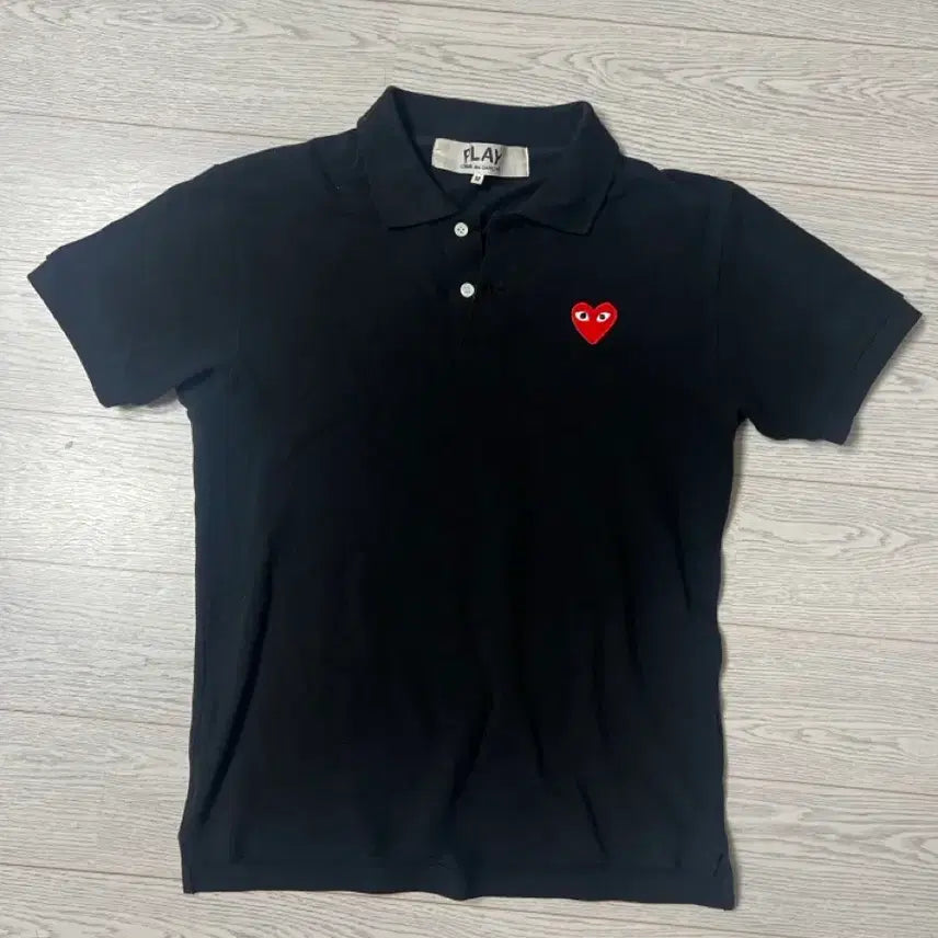 [BUNJANG] Comme des Garçons Black Cotton Polo Shirt / 꼼데가르송 카라티