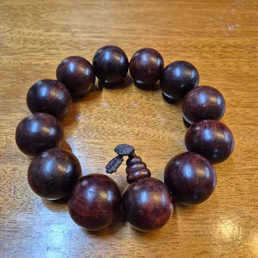 [BUNJANG] Genuine Sinking Zitan Wood Large Prayer Beads (12 Beads, 30mm) / 물에 가라앉는 진품 자단목 대형 염주