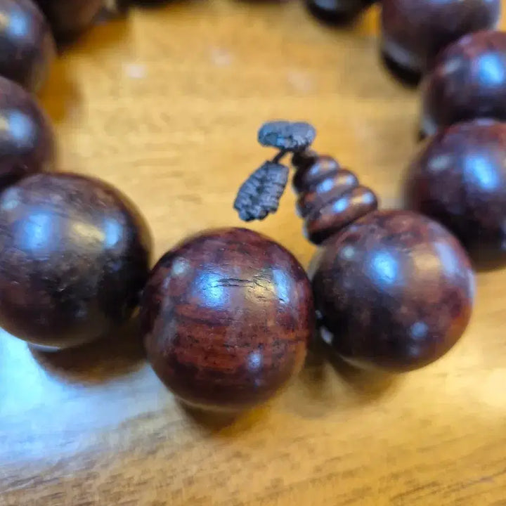 [BUNJANG] Genuine Sinking Zitan Wood Large Prayer Beads (12 Beads, 30mm) / 물에 가라앉는 진품 자단목 대형 염주
