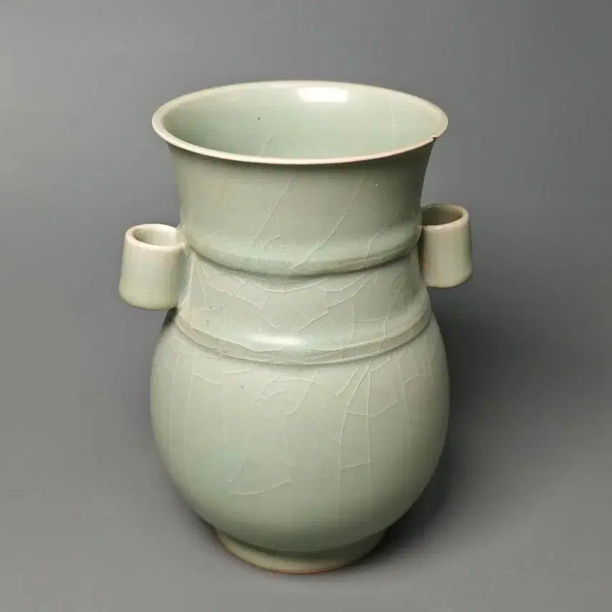 [BUNJANG] Yongcheon Kiln Celadon Twin Vase - Qing Dynasty Mid-Period / [진품] 청대 중기 용천요 청자 쌍이준 중국도자기 골동품 고미술품